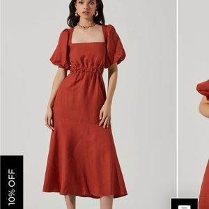 ASTR Angeles Puff Sleeve Cutout Dress